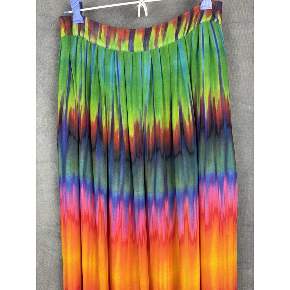 Vince Camuto Mirror Rainbow Maxi Skirt Size 2 Tie Dye Boho Festival - Picture 2 of 13